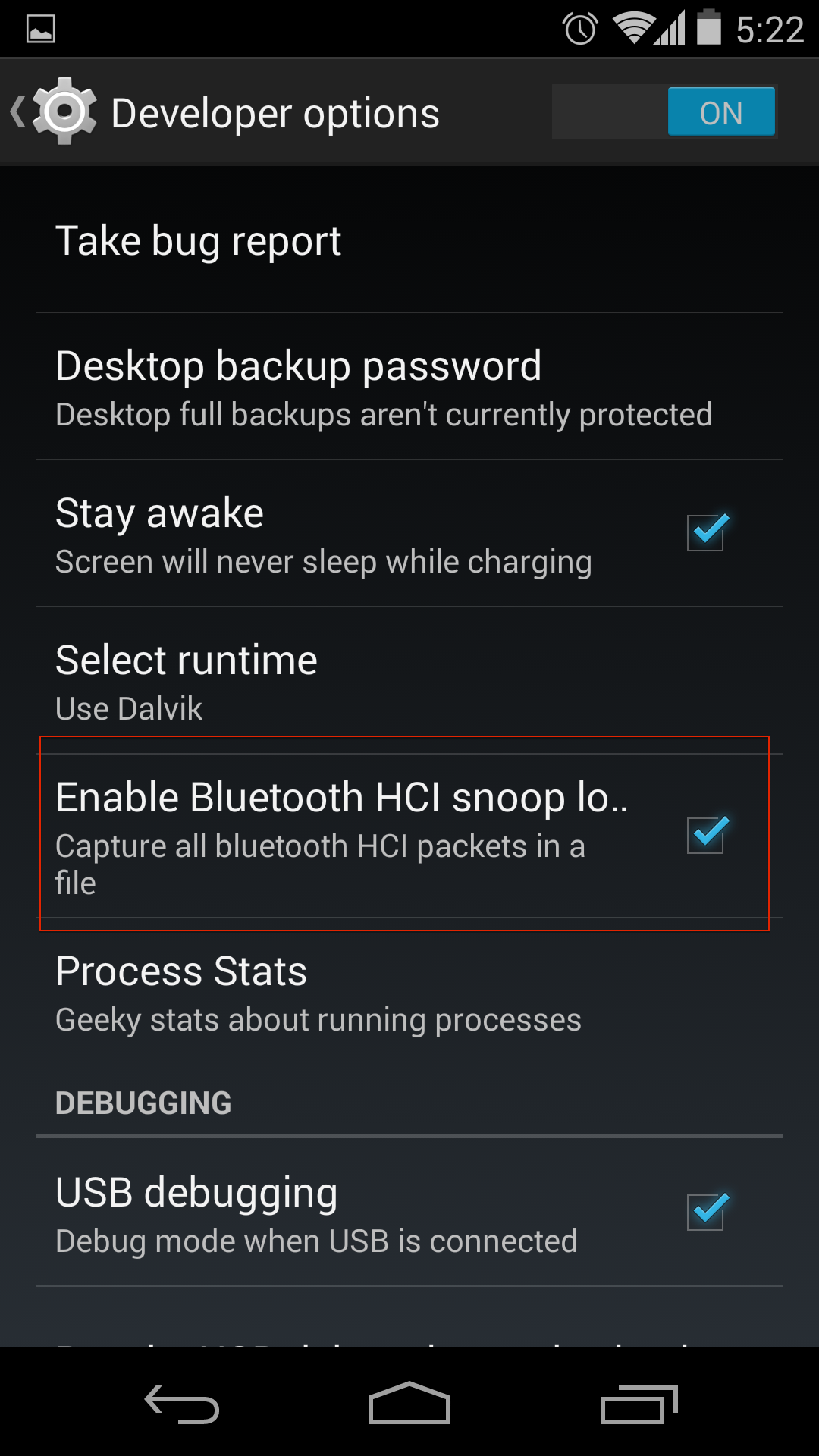 Capture straight from Android HCI